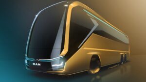 Concept design of MAN Lion’s Coach E, Europe’s first fully electric intercity coach.